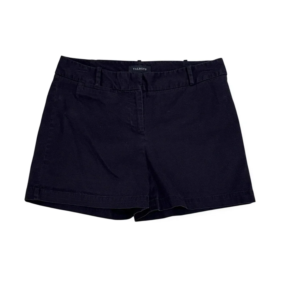 Talbots Chino Shorts Women Size 8 Black Cotton Blend 5